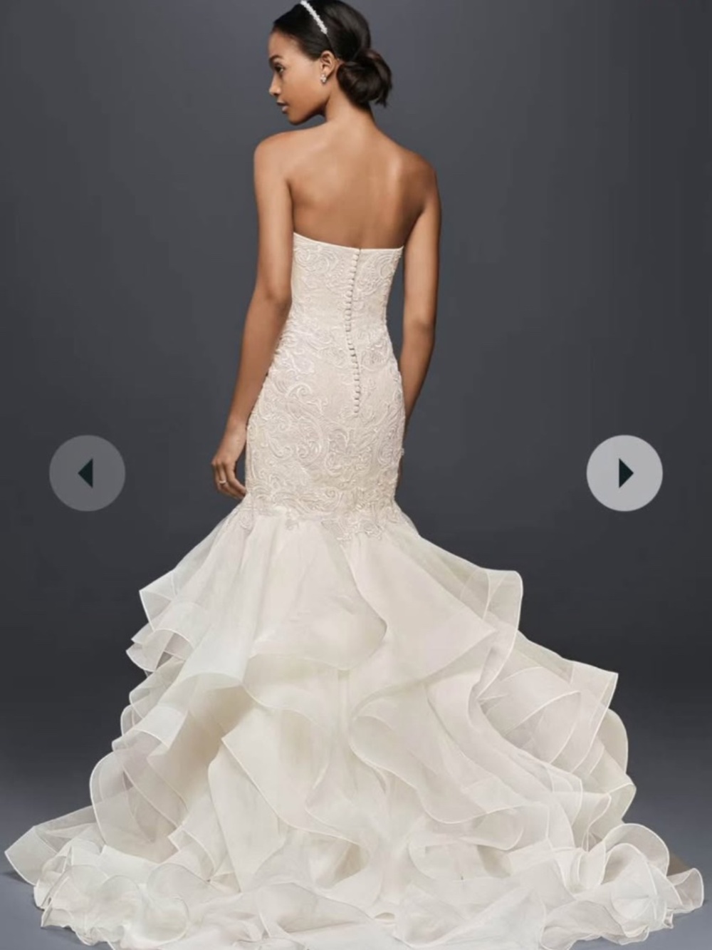 Oleg Cassini Scroll Lace Trumpet Wedding Dress